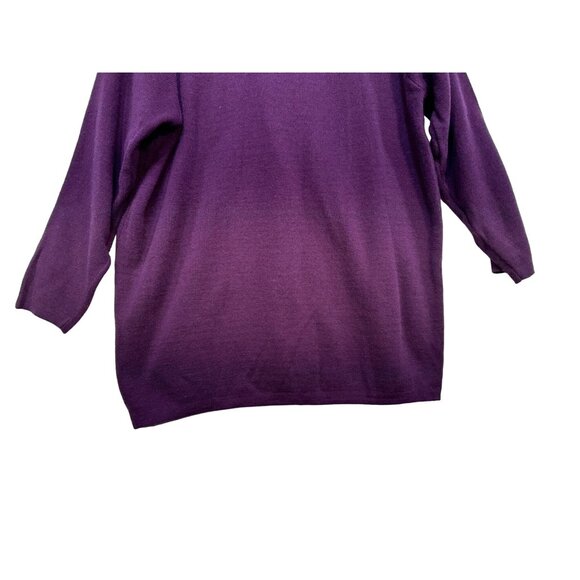 Adolfo Collectibles Womens Embroidered Cardigan Sweater M Purple Cottagecore - Picture 8 of 9